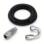 Arlows PTFE Stainless Set Dash 3, PTFE nylon braided hose, 1 m, 180 degree and straight